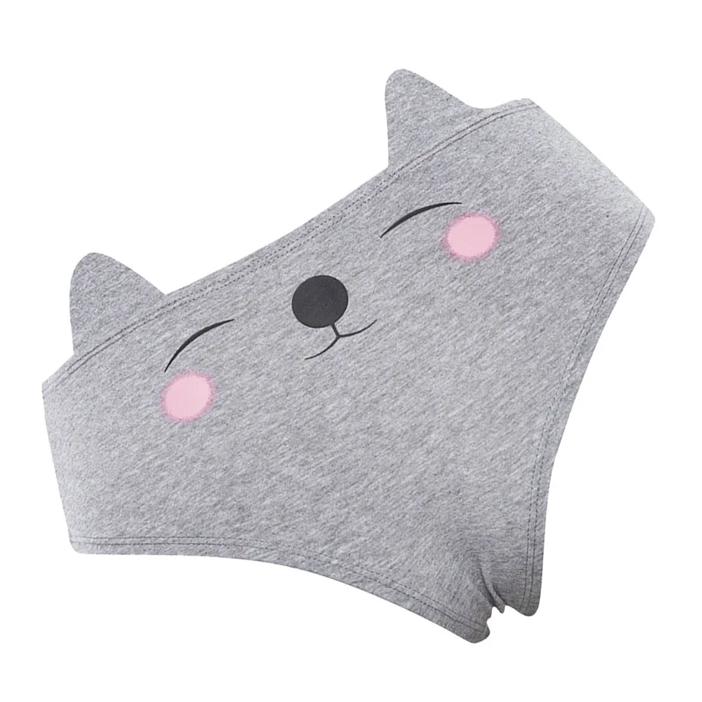

Cat Print Panties Cotton Line Animal Women Cat Women Comfortable Underwear Briefs Grey Ear Underwear L