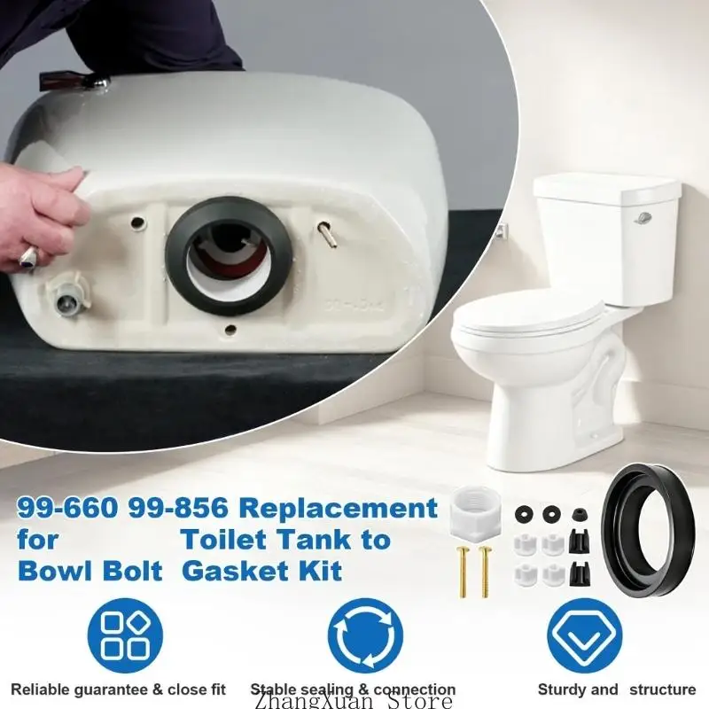 99-660 Badezimmer-Toilettentank-Reparatursatz 3 Zoll Dichtungs- und Schraubensatz mit Montageteilen, Unterlegscheiben und – Detail 4