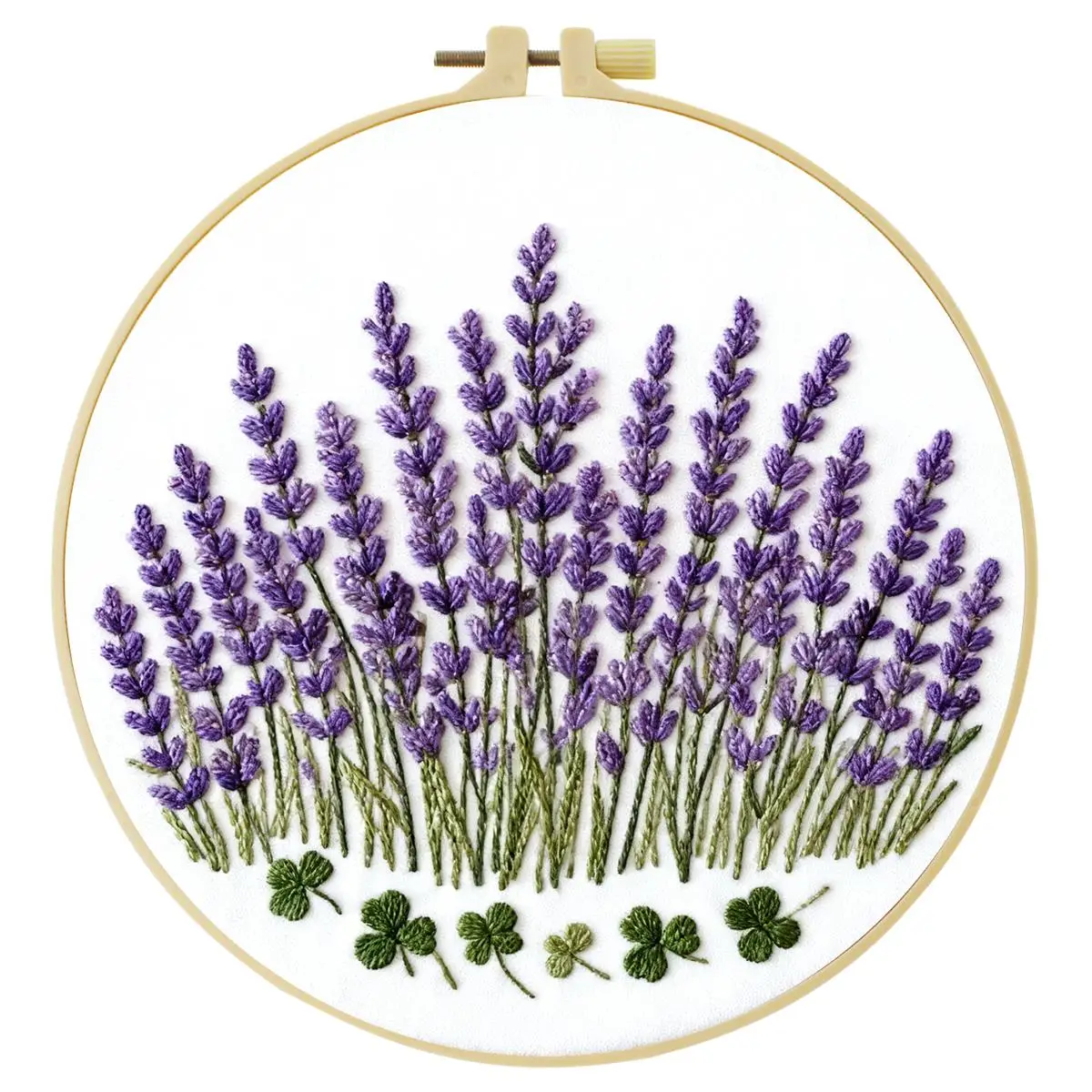 1 Stück 20X20CM/15X15CM 7,87/6,3 Zoll Pflanzen - Lavendel Stickerei Starter-Kit DIY-Kit DIY Stickerei-Set Handarbeiten Heimdekoration – Detail 4