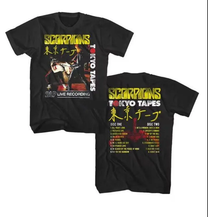 

Scorpions Tokyo Tapes Album Cover Art Men'S T-Shirt Japanese Live Rock Band Tour Men Summer Short Sleeves T Shirt