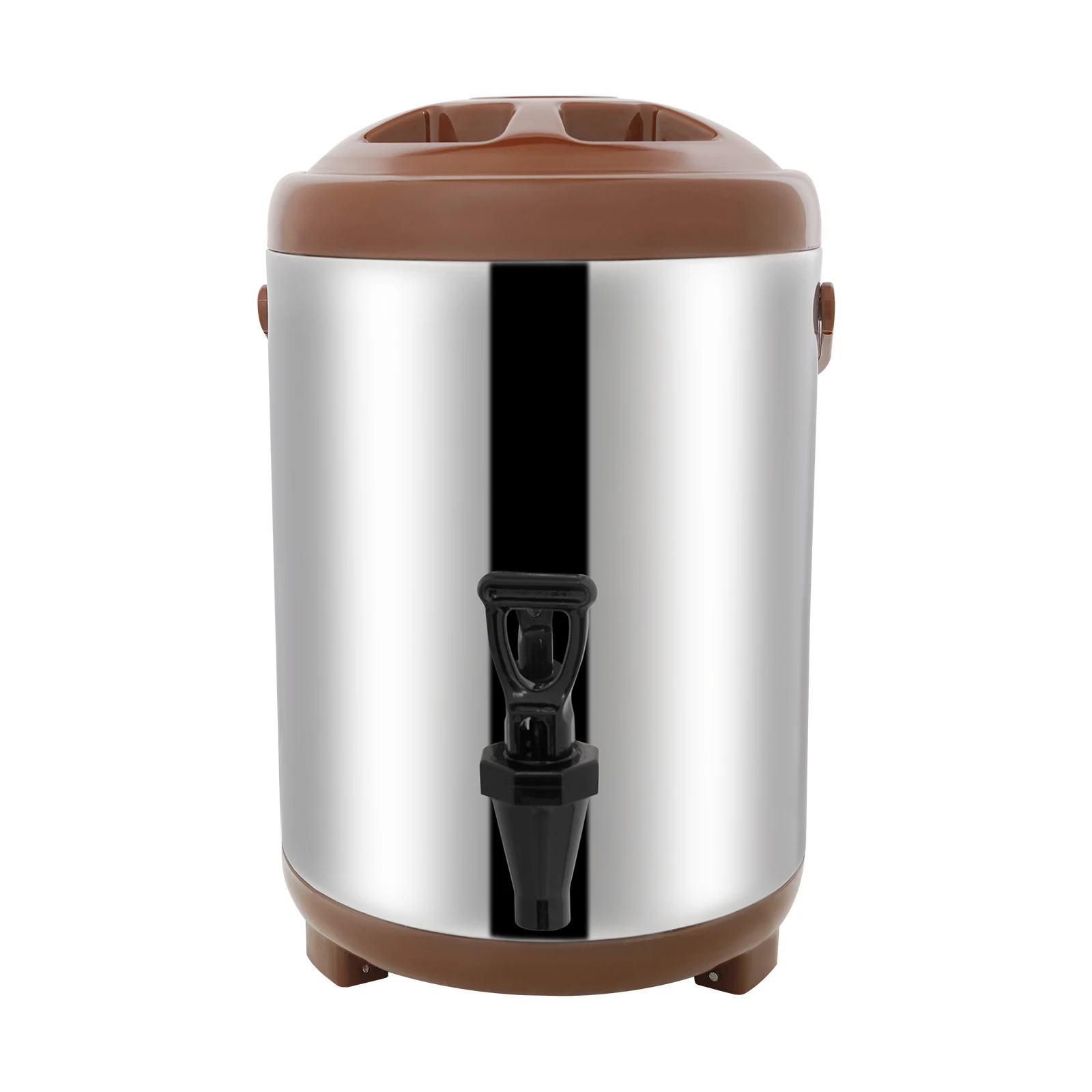 3 Pieces of 8l Milk Tea Insulated Bucket for Milk Tea/Coffee/Ice, Stainless Steel Milk Tea Bucket to Keep Cool -Brown