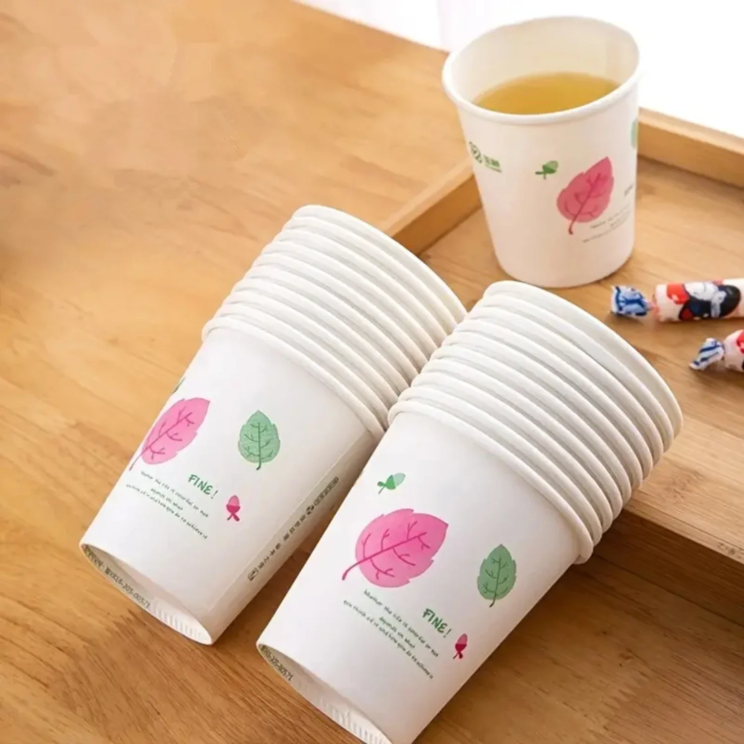 Vasos de papel desechables engrosados de 8 Oz para café caliente, paquete de 50, vasos de papel duraderos para bebidas calientes, ecológicos de tamaño conveniente