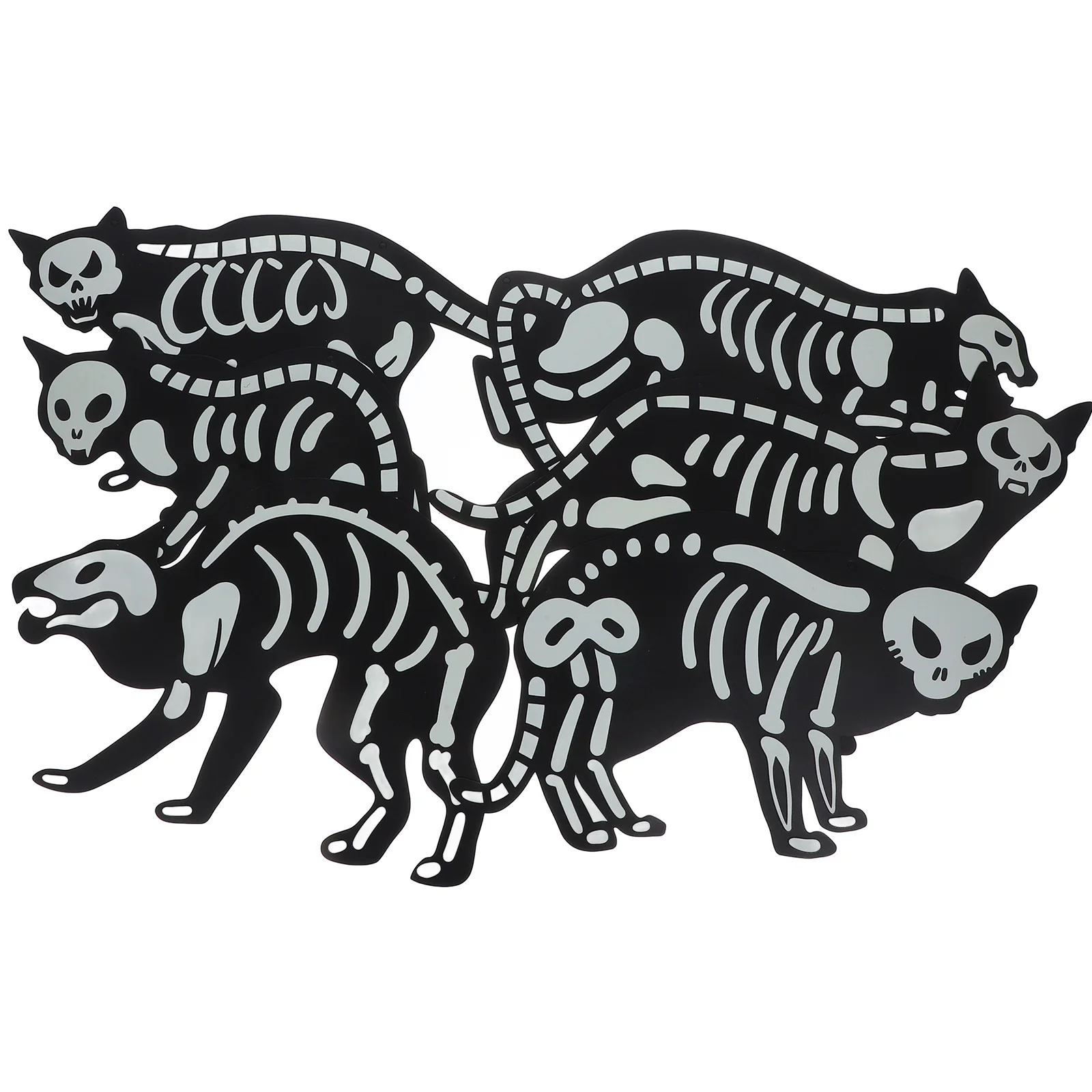 

6pcs Cat Decorations Glow in the Dark Yard Stake Halloween Garden Statues Outdoor Lawn Spooky Scene Props