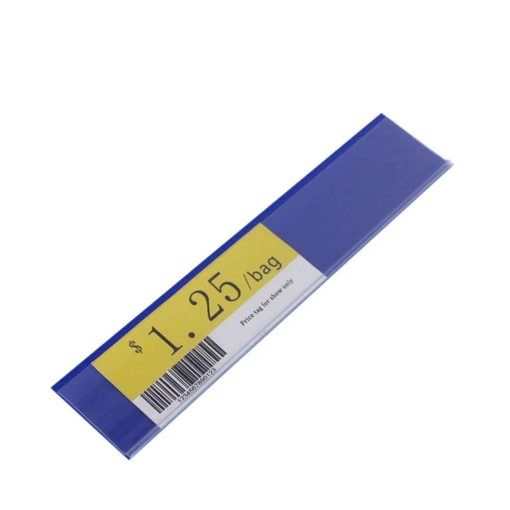 Plastic Pvc Shelf Data Strips Clip Holder Merchandise Price Talker Sign Label Display with Adhesive Tape