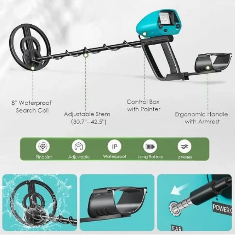 78-108cm High-precision Adjustable Metal Detector Professional Waterproof Metal Detector Suitable For Children And Adults