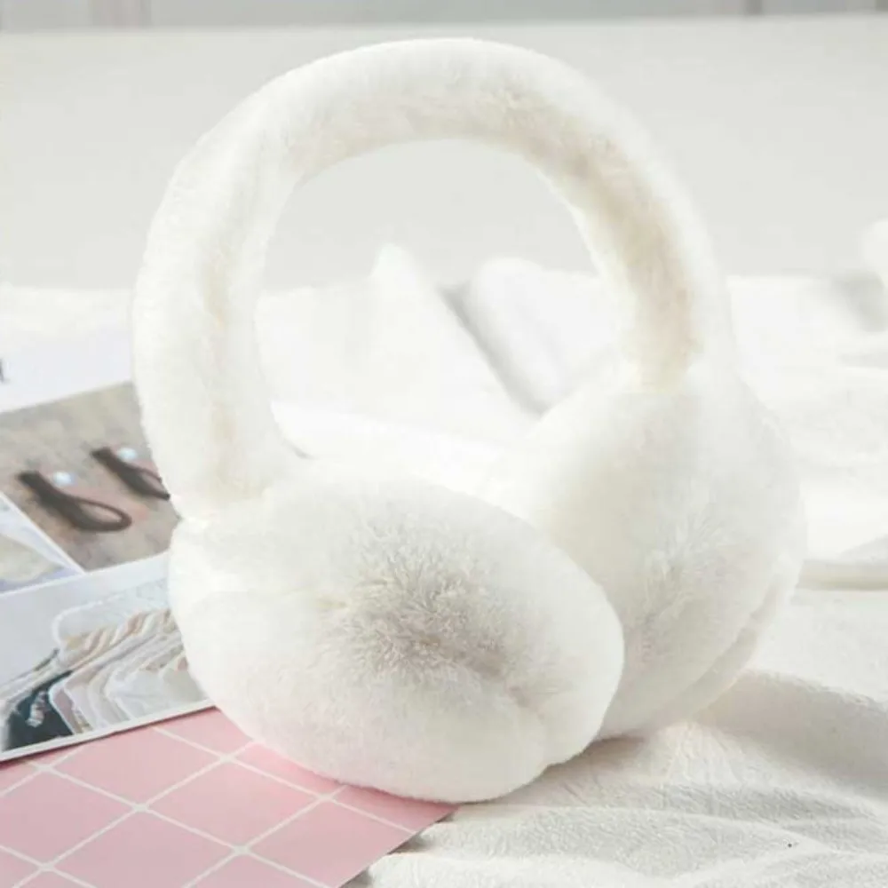 Orejeras plegables suaves para invierno, calentador de orejas grueso y cálido, protección para los oídos anticongelante, orejeras de piel sintética para mujeres y hombres al aire libre