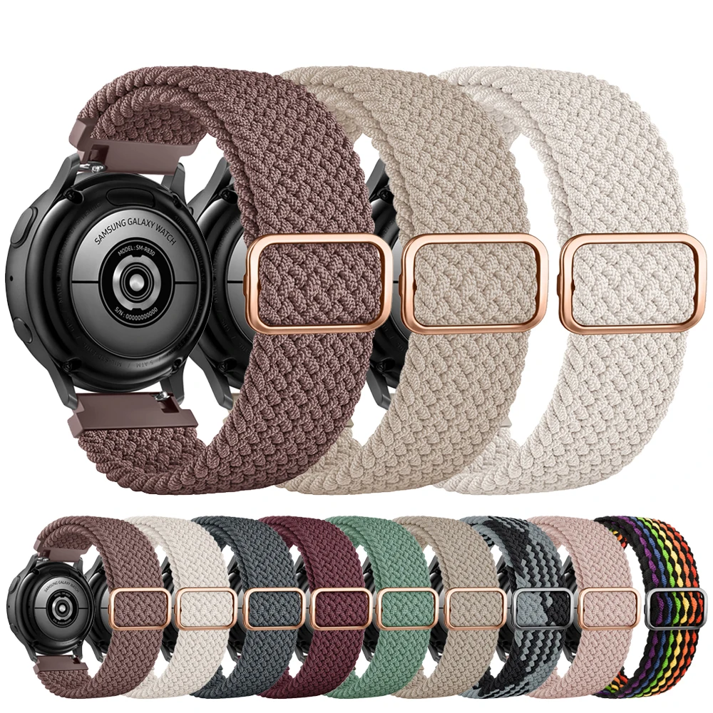 

20mm 22mm Braided Band for Samsung Galaxy Watch 4/5/6 Classic/5 Pro 45mm 47mm 43mm 44mm/Gear S3 Bracelet for Huawei GT 2e 3