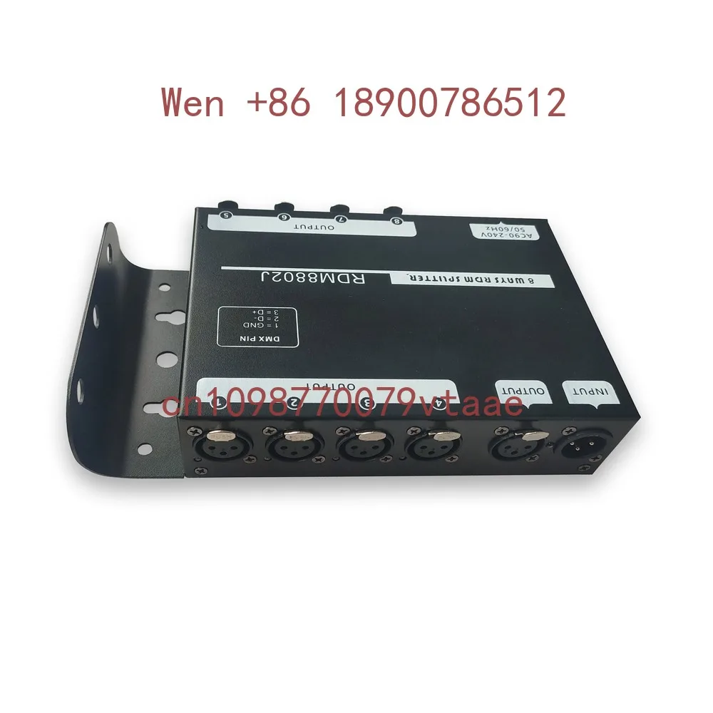 PKnight 8-Way Hanging RDM DMX512 Signal Distributor XLR3 Bidirectional Isolated Splitter for LED Lighting Control 6A 1-Year