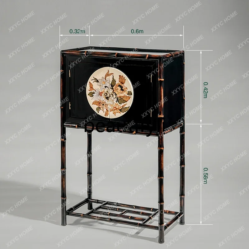 

Chinese high-end vertical cabinet antique painted carved tea cabinet storage storage cabinet