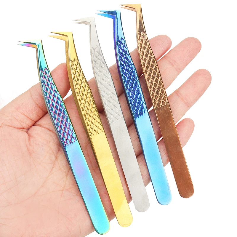 1 Pc Eyebrow Tweezers Stainless Steel Superhard Tweezers Anti-Static Lash Tweezers Graft Eyelash Extension Female Makeup Tools