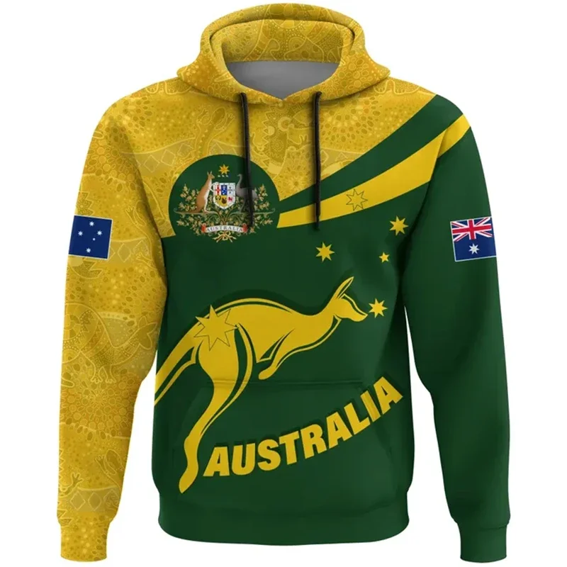 Australia Flag Map 3D Printed Hoodies For Men Clothes Australian National Emblem Sweatshirts Casual Unisex Hoodie Boy Tops