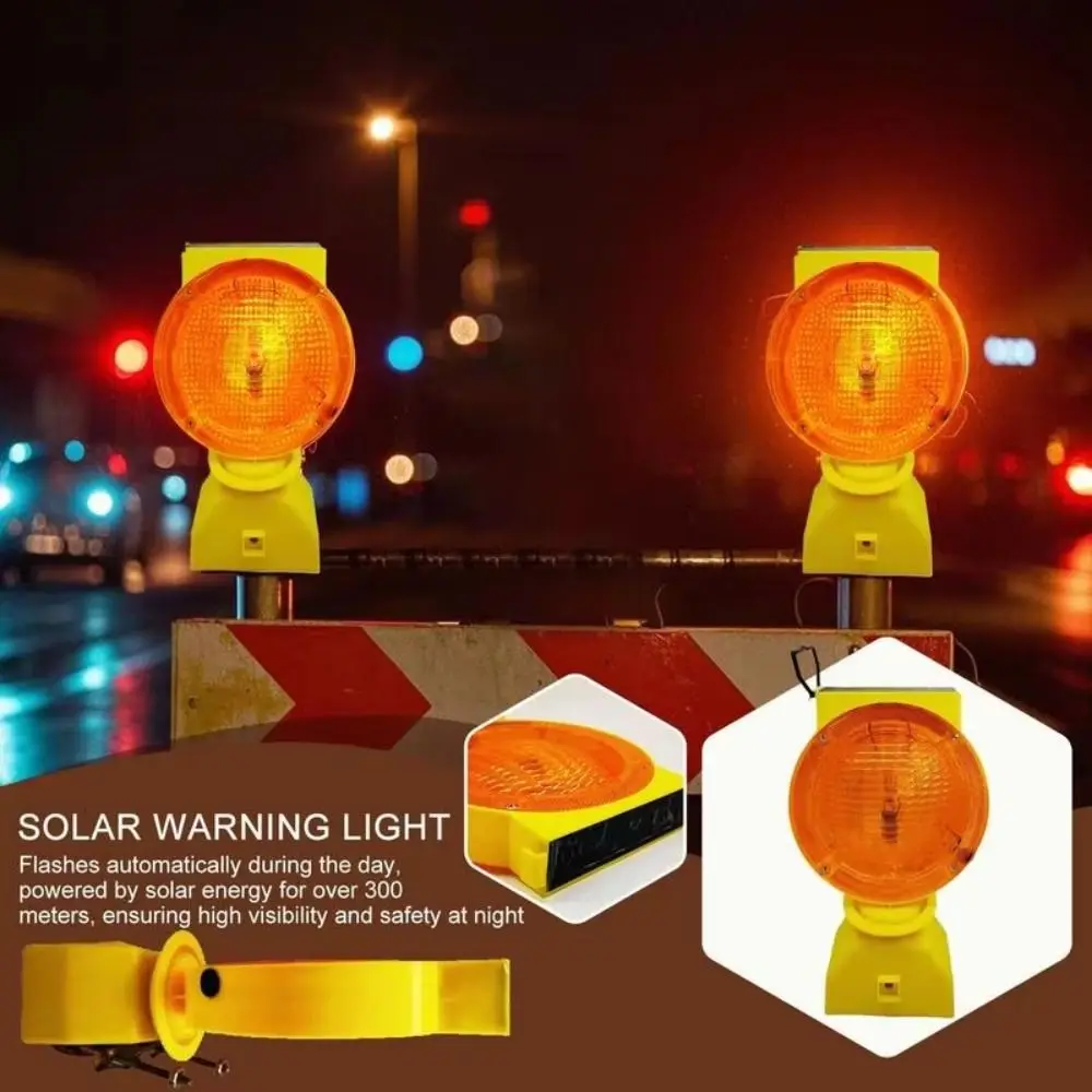 Luci di Segnalazione Industriali a Energia Solare, LED ad Alta Luminosità, Luce Stroboscopica a LED a Risparmio Energetico per Cantieri, Controllo Luminosità