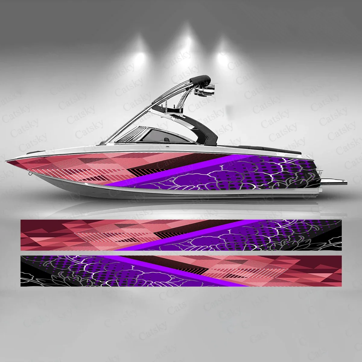 Shell Design Colorful Boat Sticker Fashion Custom Fish Boat-Sticker Vinyl Waterproof Boat Wrap Graphic Boat Wrap Decal