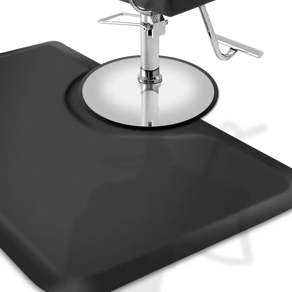 3 ft. x 5 ft. Salon & Barber Shop Chair Anti-Fatigue Floor Mat - Black Rectangle - 5/8 in - Image 3