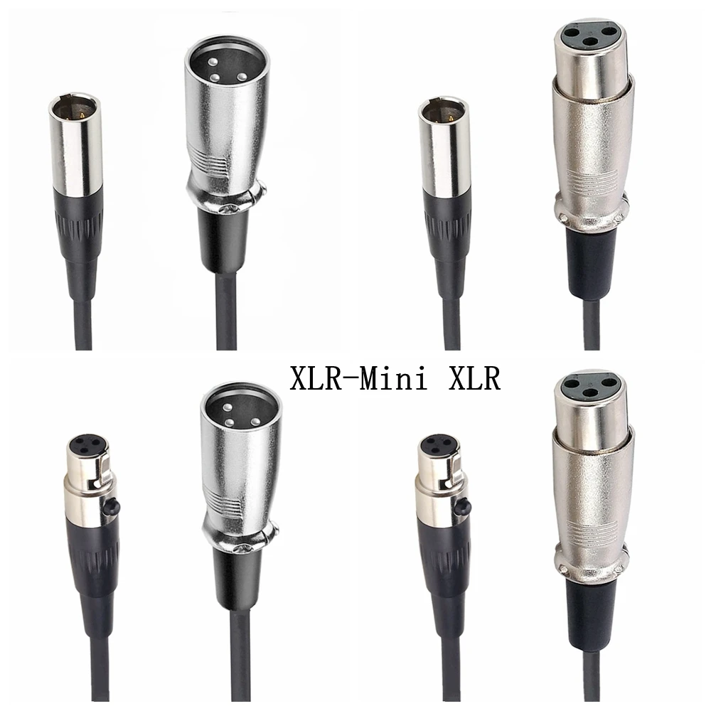 Mini XLR 3pin Plug Male To XLR 3 Pin Female Cable for Blackmagic Pocket Cinema 4K Camera Microphone Audio Device Line Cable