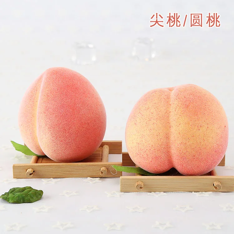 5PCS Simulation Fruit Foam Flat Peach Fake Fruits Home Bedroom Living Room Decoration Photography Props Christmas Decorations