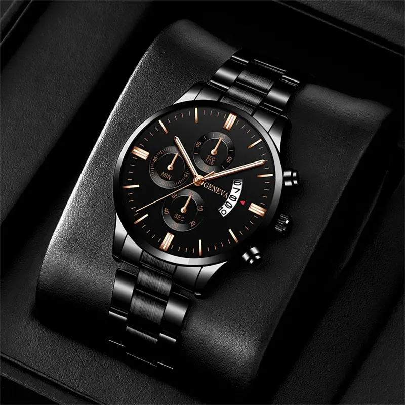 Reloj Hombre 2023 Fashion Mens Watches Luxury Stainless Steel Quartz Wrist Watch Men Business Calendar Watch Relogio Masculino