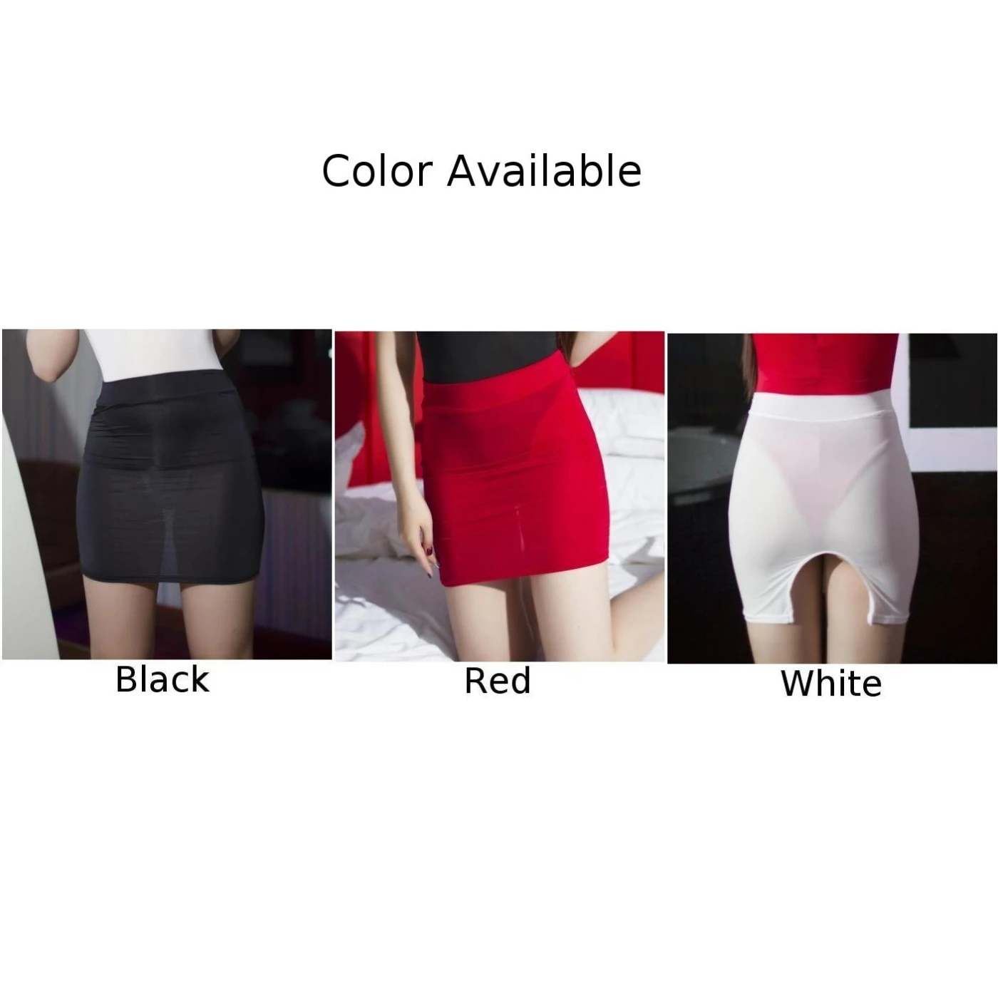 Women Skirts Sexy Oil Shiny Lingerie Sleeveless See Through Bodycon Dress Clubwear Nightwear Porno Transparent Skirt