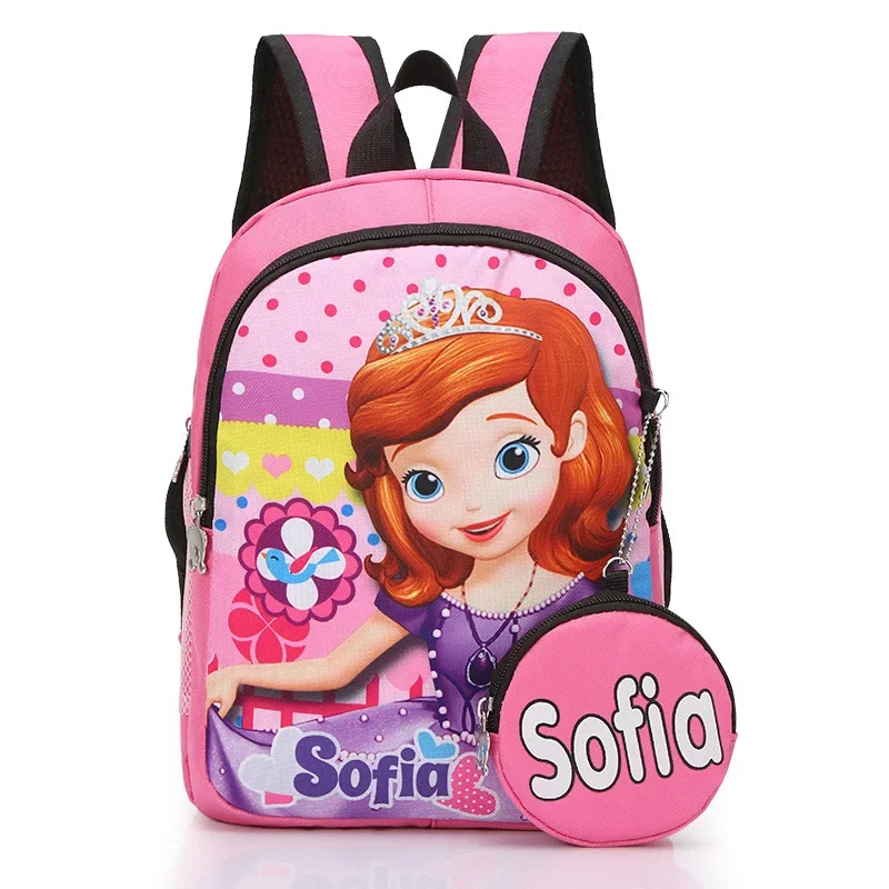 Disney princess 3-6 years old schoolbag+coin purse Frozen Elsa girl boy handbag children backpack kindergarten backpack