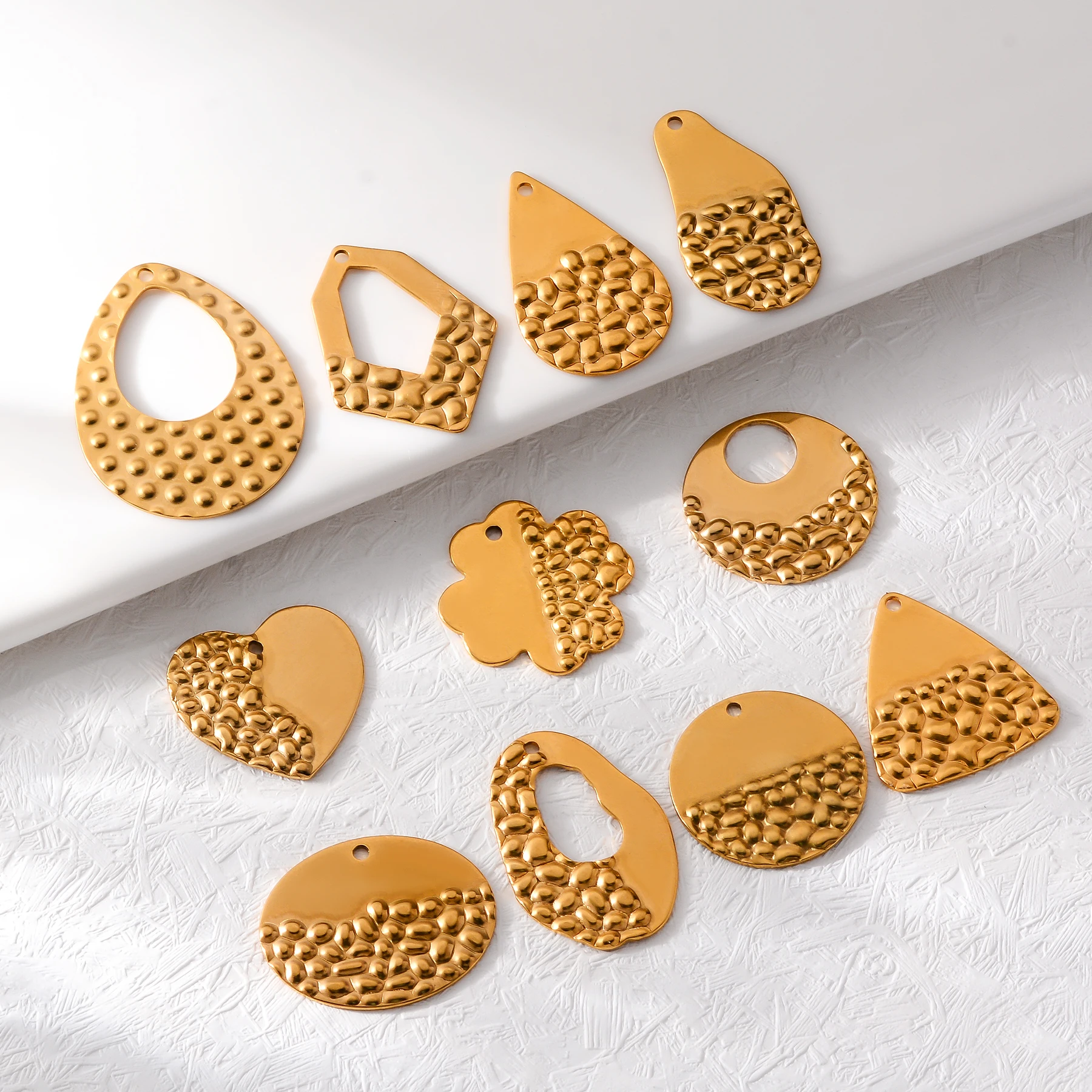 10pcsWholesale High Quality Stainless Steel Gold Earrings Charms DIY Necklace Jewelry Making Bracelet Components Findings