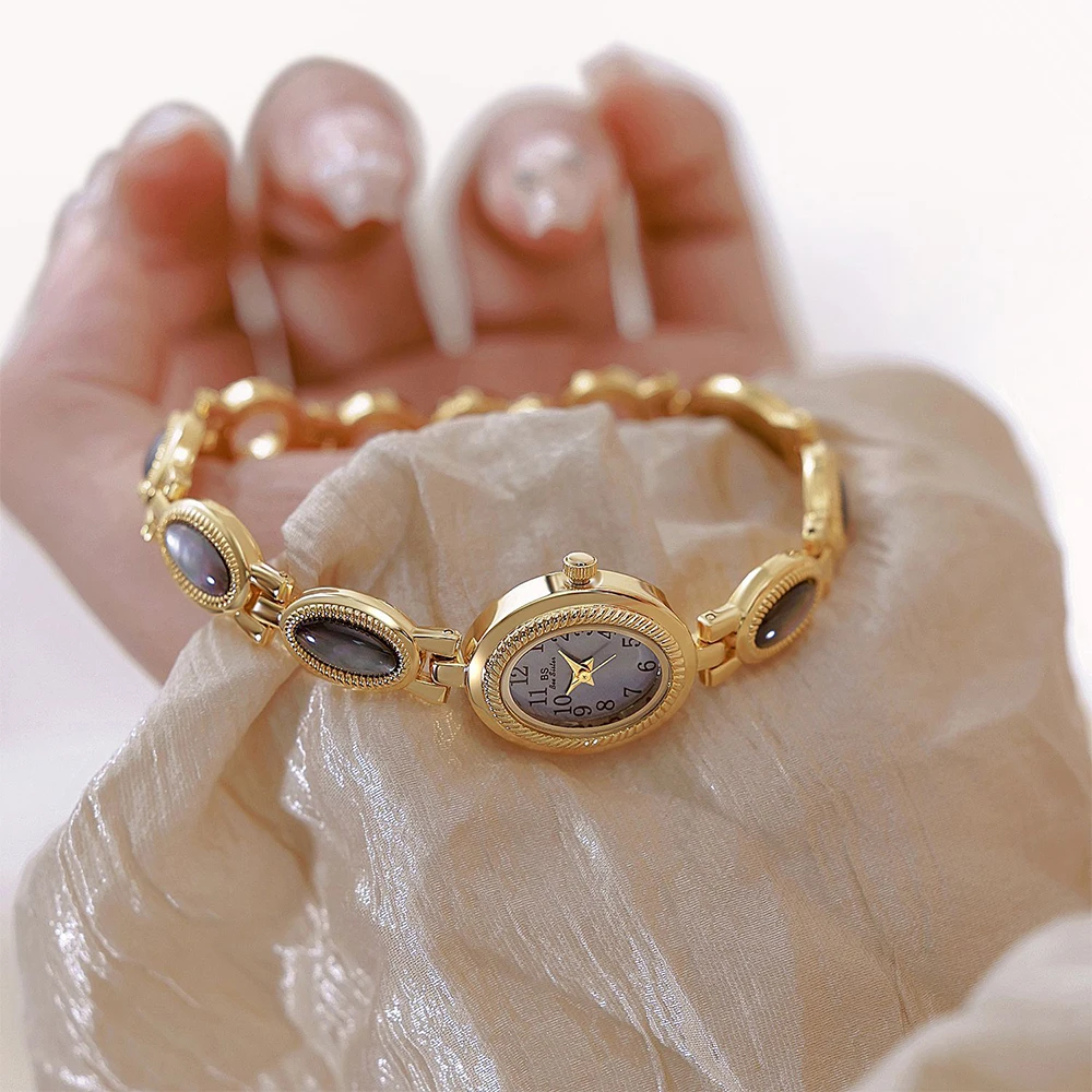 BS Bee Sister винтажные женские часы из натуральной ракушки, модные элегантные женские наручные часы, кварцевые женские часы-браслет