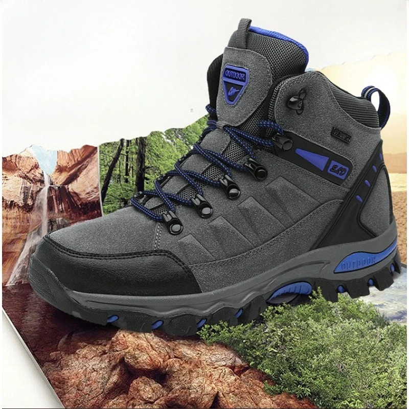 Zapatos de senderismo de estilo clásico para hombre y mujer, zapatillas antideslizantes de cuero de ante para exteriores, zapatillas de Trekking para escalada de montaña, Botas para Mujer