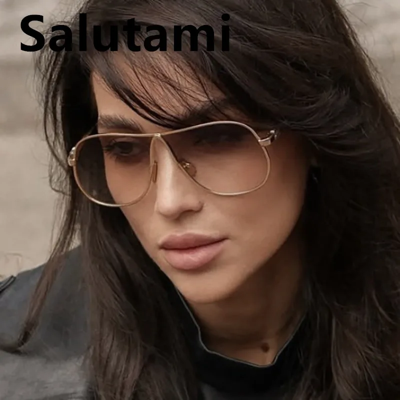 Neue Modemarke Übergroße Quadratische Sonnenbrille für Damen Vintage Legierung Farbverlauf Elegante Sonnenbrille Damen Sexy Fahrbrille – Detail 1