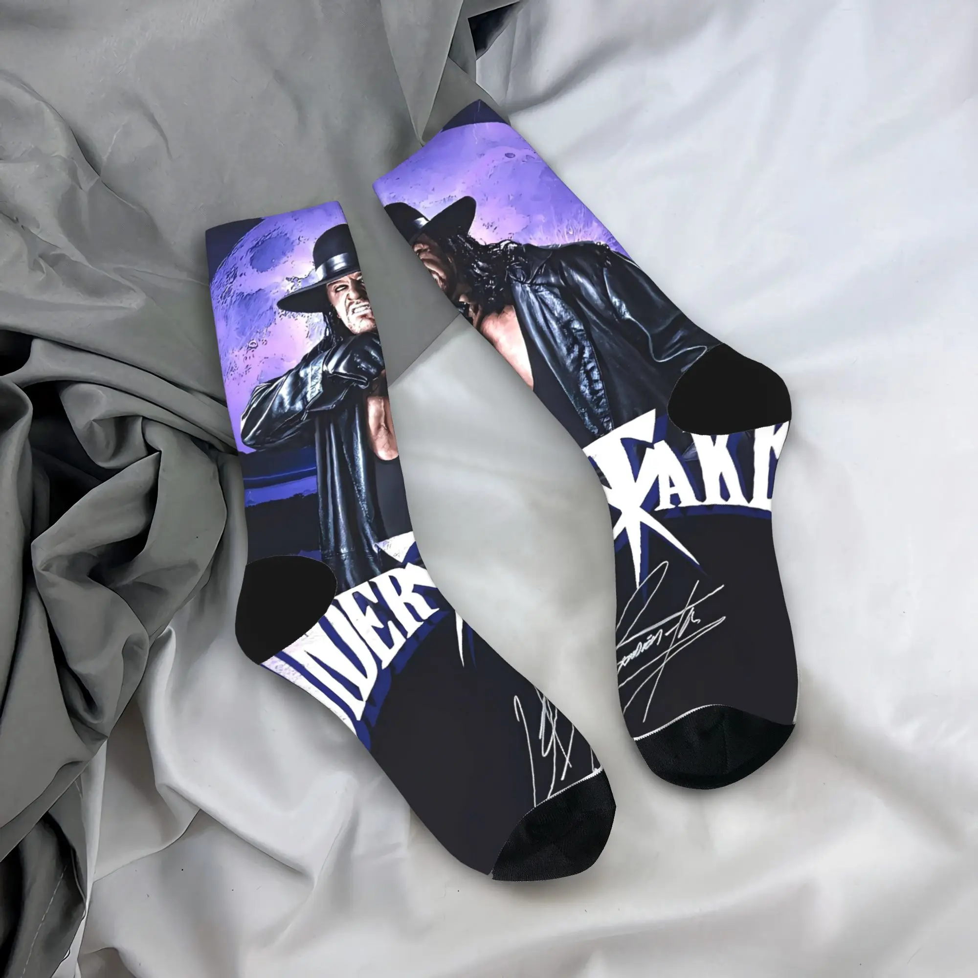 

Чулки для борьбы Undertaker, мужские носки, мягкие дышащие забавные носки, весенние нескользящие носки для бега на заказ