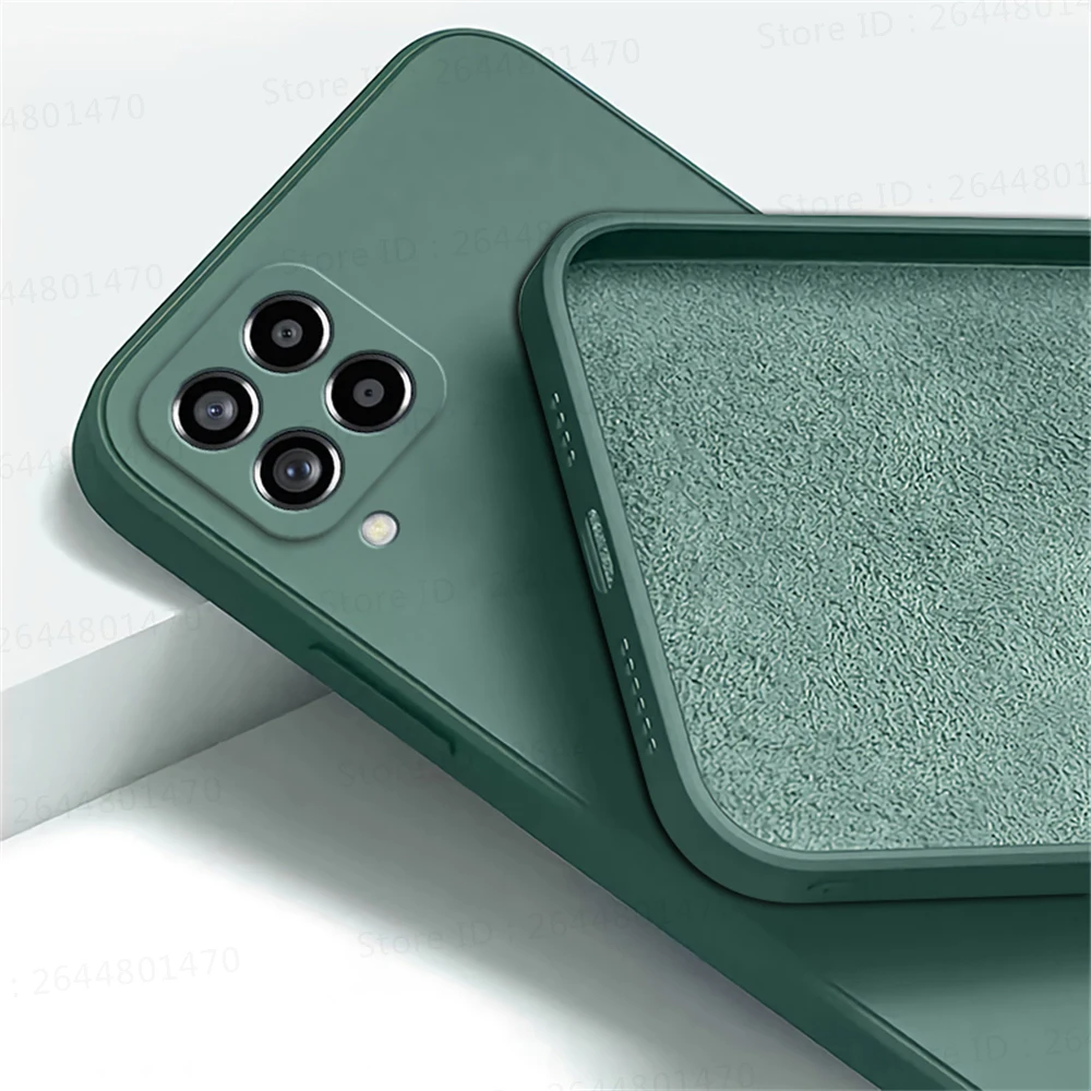 Original Square Liquid Silicone Cases for Samsung Galaxy A22 A32 A42 A52 5G 360 Protective Soft Shockproof A52S A72 Phone Covers
