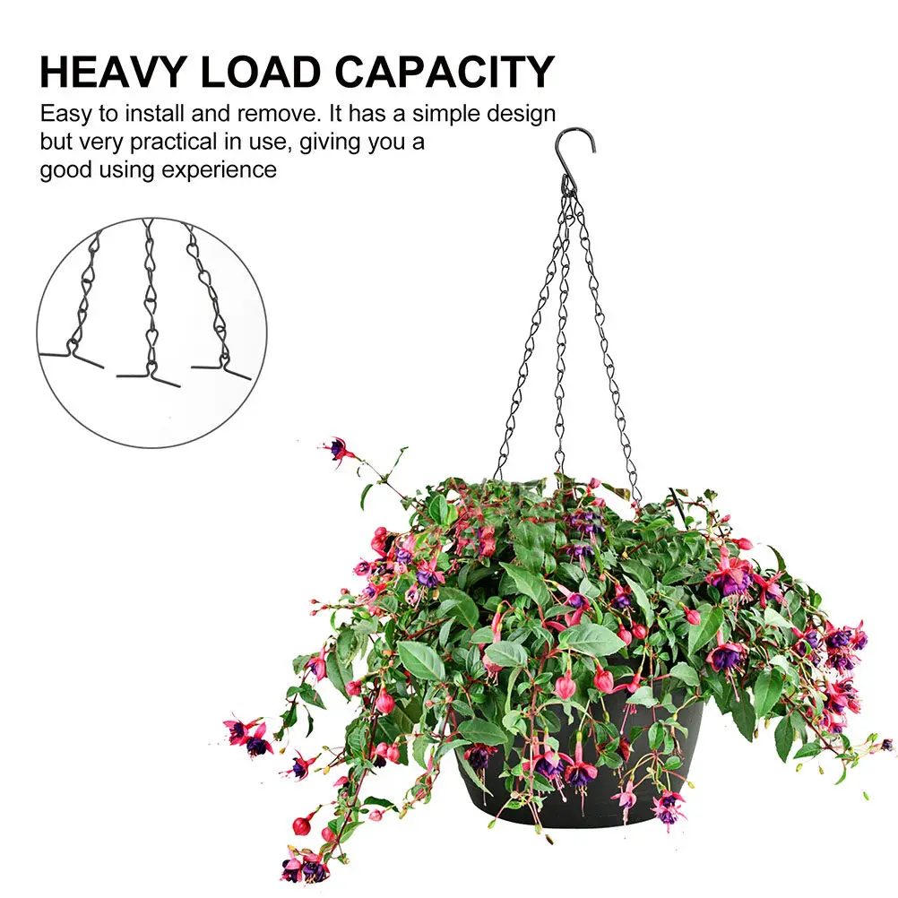 3Pcs Sturdy Iron Flower Basket Hanging Chain High Load Bearing Plant Pot Chain for Hummingbird Feeder Hanging Basket Lantern