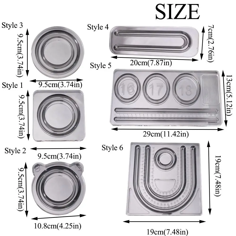 لوح خرز على شكل سوار أكريليك، أخاديد متعددة، تصميمات قلادة شفافة، لوح صياغة مقاس يدويًا #6