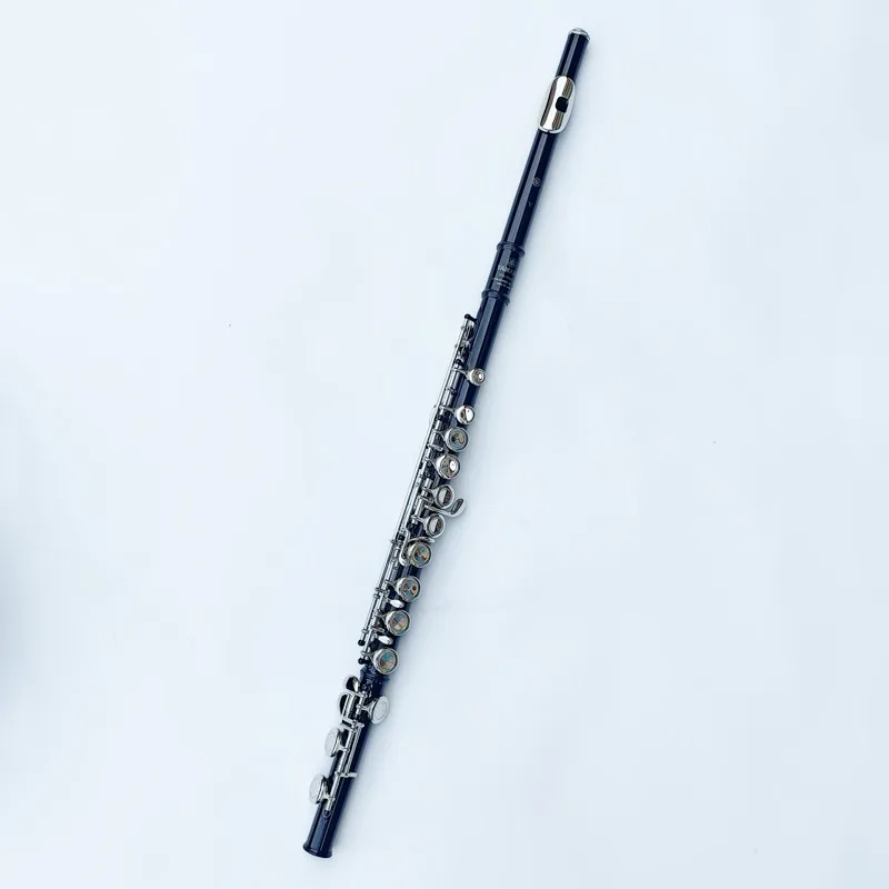 

Japan 212 Black 16 Holes Flute Woodwind Instrument Closed Key Add the E Key C Tone Nickel Plated Concert Flute With Music Case