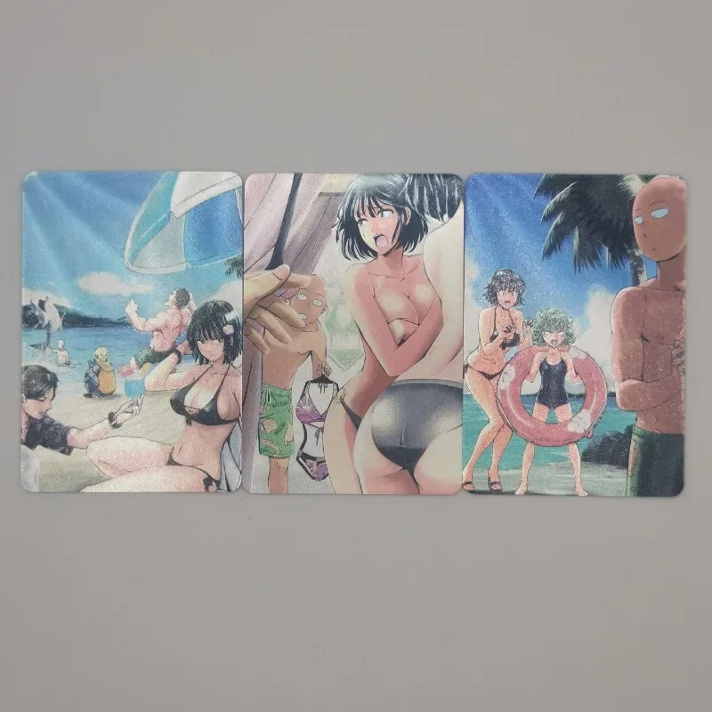 3 Pçs/set Sexy Anime Girl Cartões One Punch Man Jigoku No Fubuki Senritsu No Tatsumaki Saitama Jogo Coleção Cartões Presentes