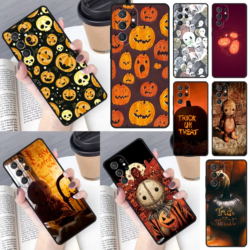 Ghost Pumpkin TRICK TREAT HALLOWEEN Cover For Samsung Galaxy S23 Ultra S22 S20 S21 FE S8 S9 S10 Plus Note 10 20 Ultra phone Case