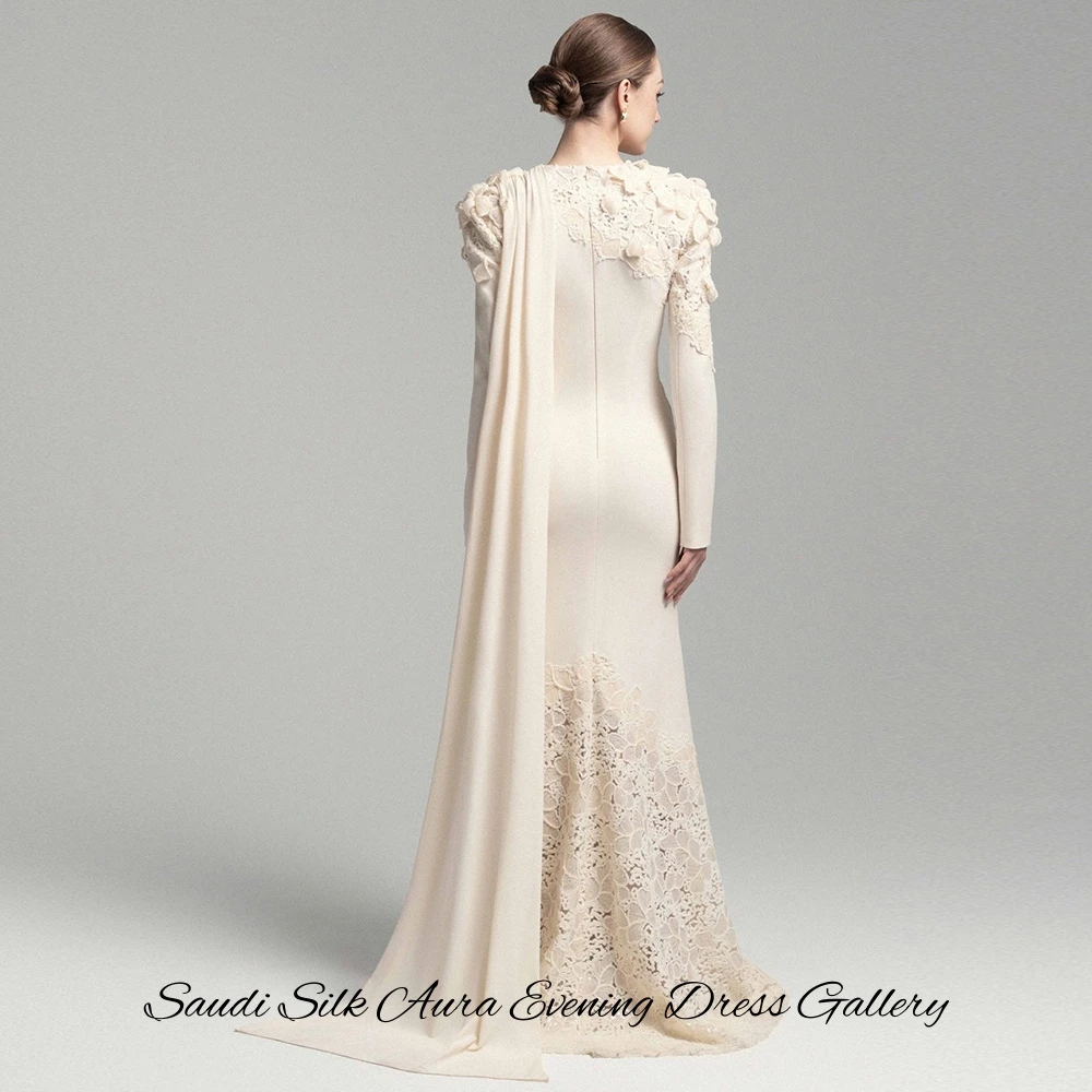 Delicate Appliques Lace Customized Evening Dress Classic V-Neck Long Sleeves Celebrity Gowns Elegant Mermaid Vestido De Festa image 2