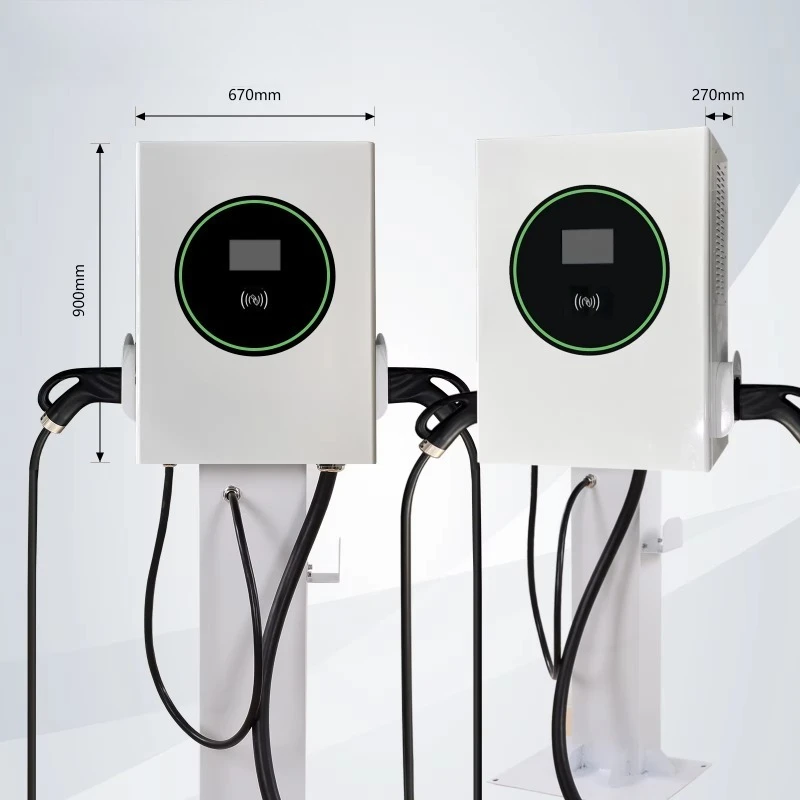 Ev Chargers IP54 Support APP RFID Dual Guns DC Fast EV Charging Pile Home/commercial Use