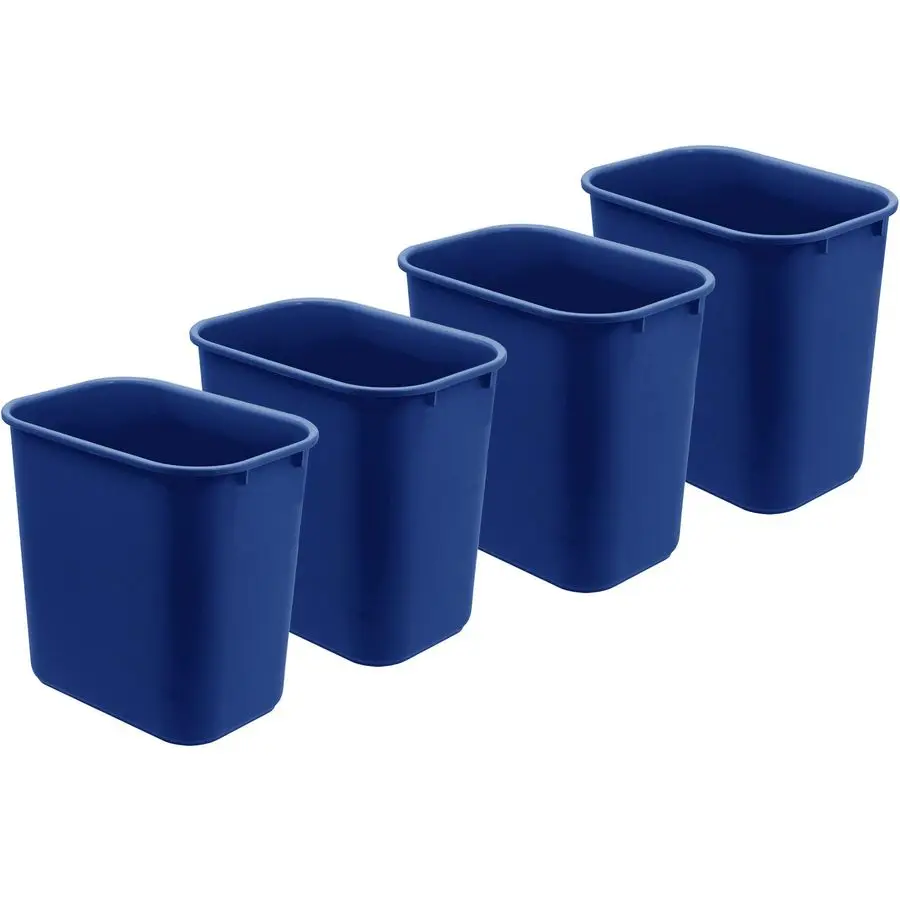 

Wastebasket, Deskside Bin, 6.75 Gallon 27 Quart 24 Liter Plastic Blue Color Set of 4