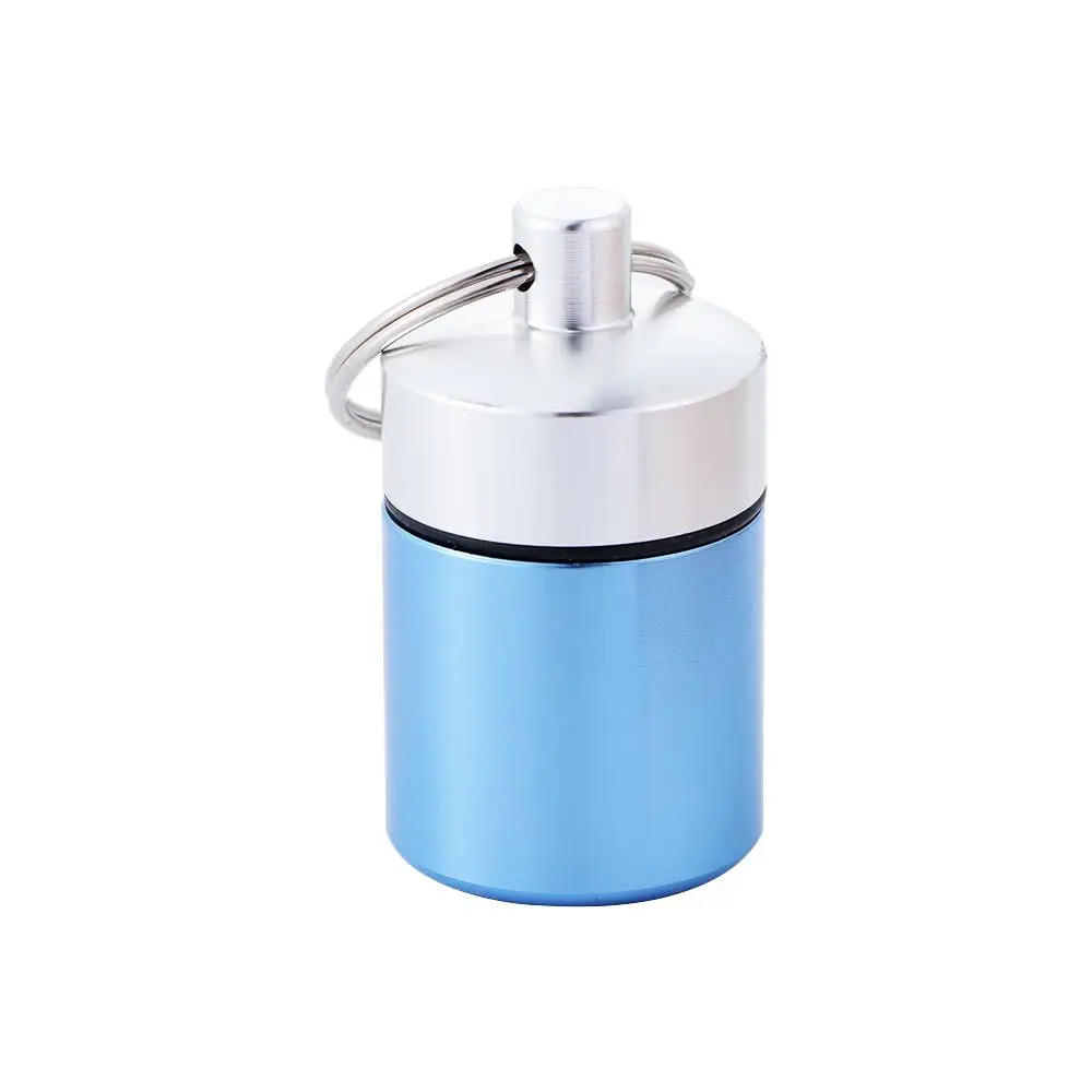 Aluminium Mini Travel Waterproof Bottle Metal Pocket Pill Case Keychain Container Storage Case Pill Box Case