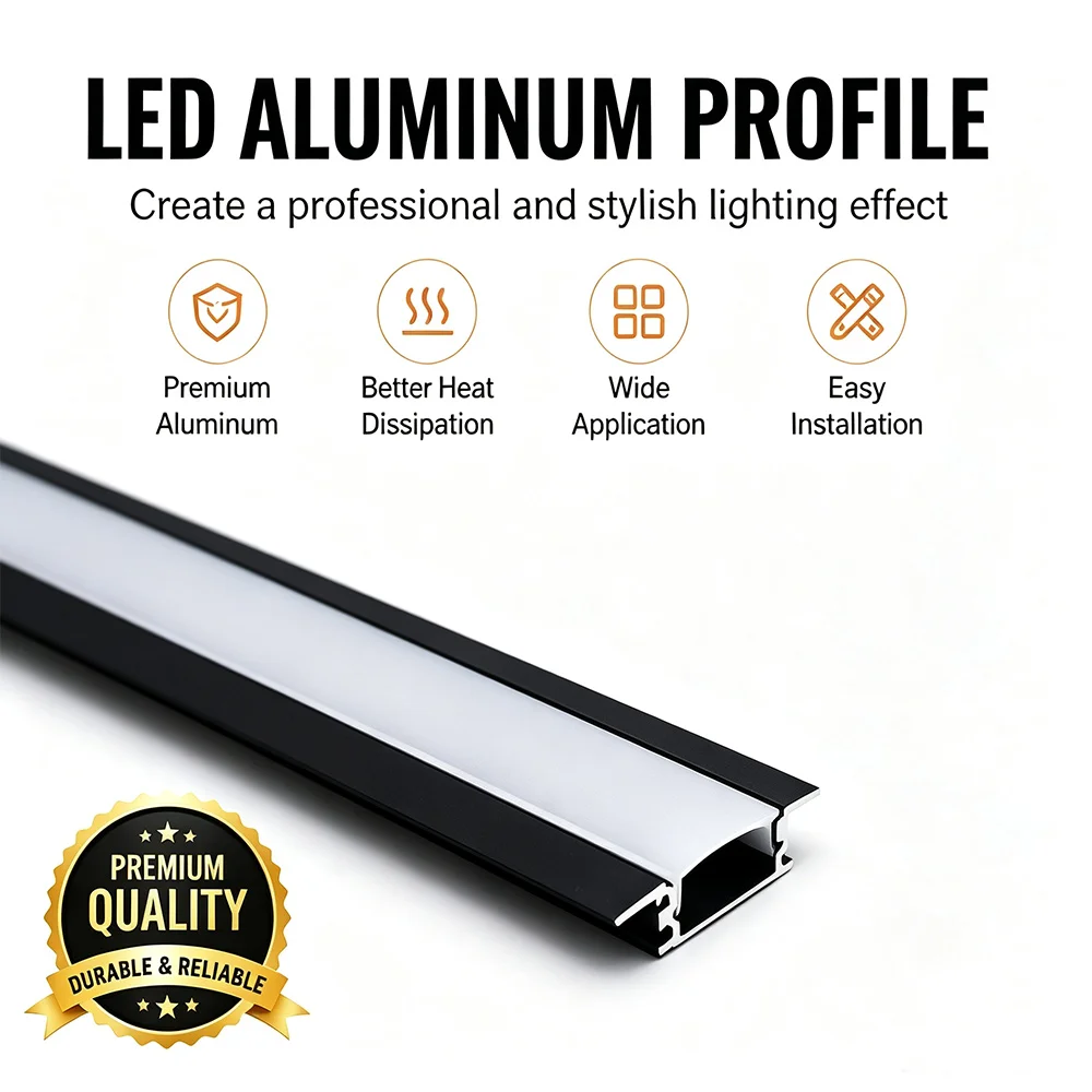 LED Aluminum profile 1m/6pcs W shape Corner for 5050 2835 LED Strip Bar Lamp channel Holder White/Black Cover
