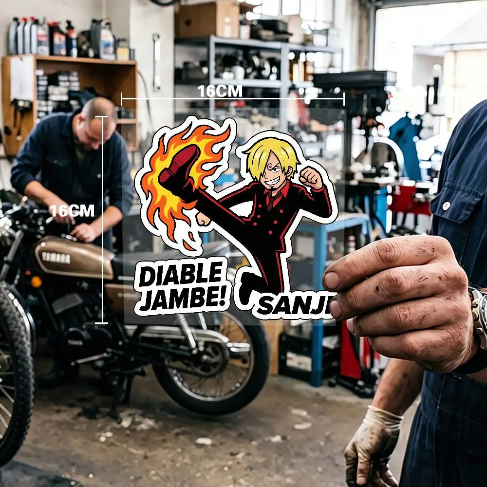 

One Piece Sanji Waterproof Stickers For Decorating Car Windows Motorcycles And Computers.