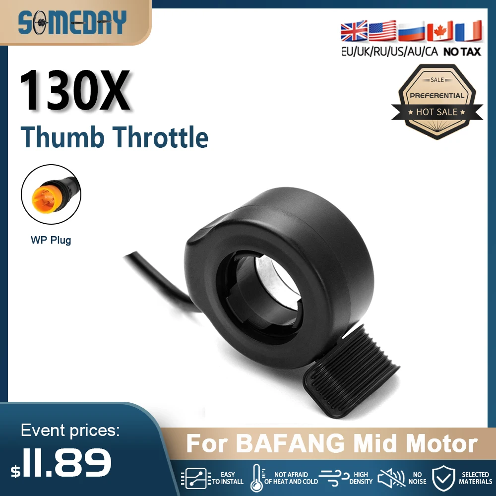 

Bafang Electric Bike Throttle 130X 24V/36V/48V/72V 3 pin Waterproof Grip Scooter Handle Vehicle Speed Regulating Handle