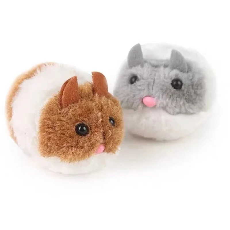 Nova simulação mouse mecânico brinquedo vai virar para correr longe de pelúcia hamster animal de estimação gatinho segurança pelúcia mouse brinquedo interativo presente