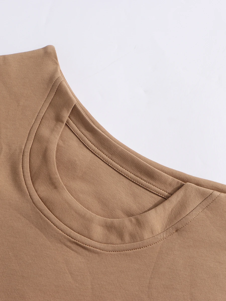 VGH-Sudadera de diseñador asimétrica para mujer, suéter holgado informal con cuello Diagonal y manga acampanada, ropa femenina de otoño