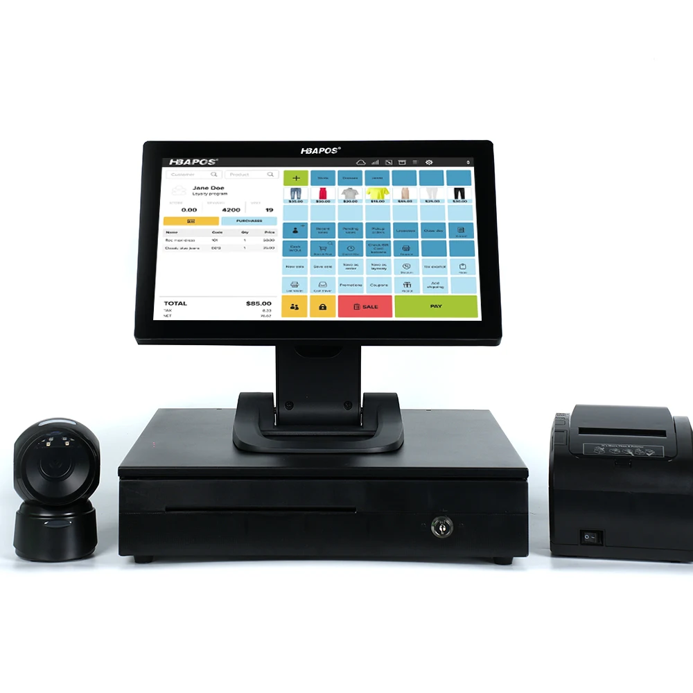 ATV&UTVHot Selling 15.6 Inch Factory POS Foldable Base Saving Shipping Fee Cash Register Metal Pos Machine Sturdy & Durable