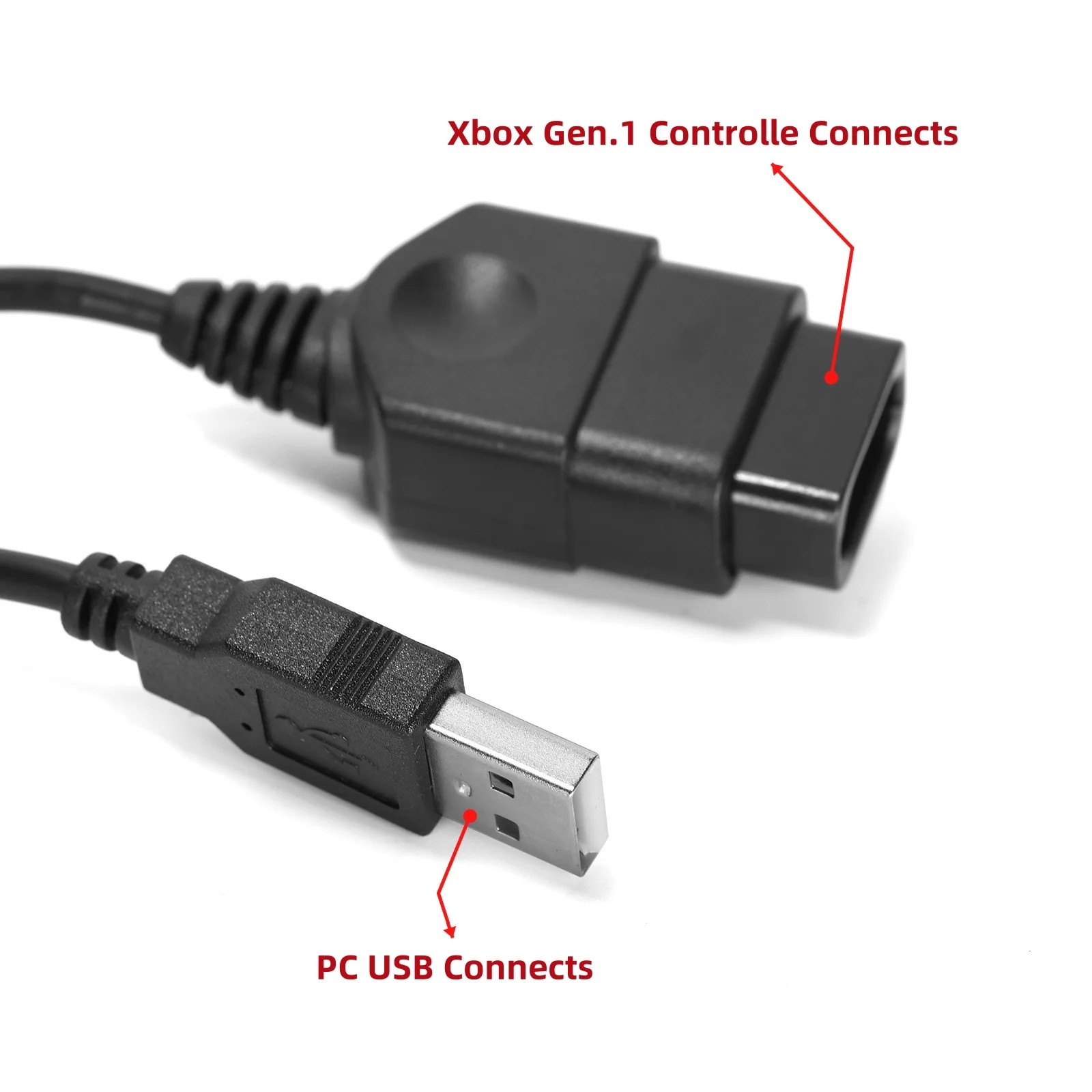 2pcs Gamepad Adaptor Cable Cable about Length 30.9inch USB Port Connects to Desktop/Laptop Compatible with Xbox Gen.1