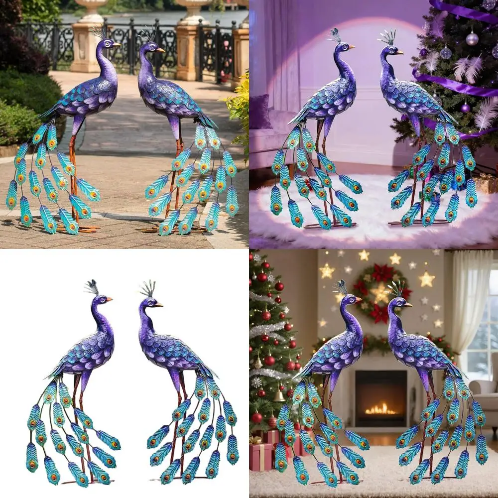 

Large Metal Peacock Garden Statue, Outdoor Yard Art Lawn Decor, Patio Backyard Pond Home Decor Sculpture