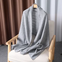 100% Wool Knitted Long Shalws For Women Winter Long Big Size Pashmina Soft Warm Neck Warmer Fashion Big Scarves 190cmx60cm