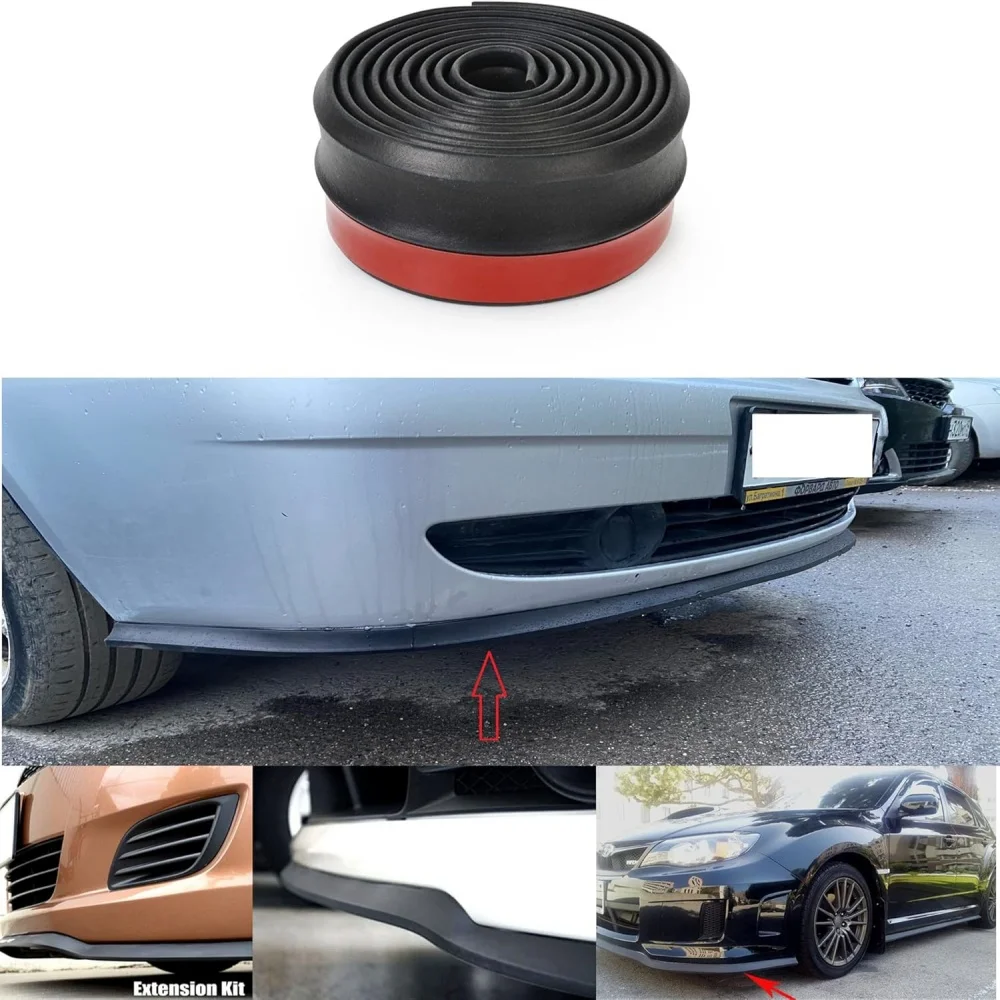 Universal Car Rear Front Bumper Lip Shunt Rubber Skirt Protection Body Trunk Spoiler Sticker Car Exterior Styling Moulding