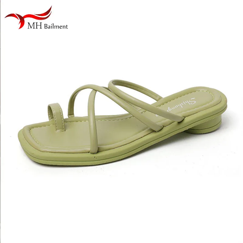 2023 Platform Women Slipper Fashion Narrow Band Ladies Summer Outdoor Beach Flip Flops Wedges Heel Slides Ladies Sandal Shoes