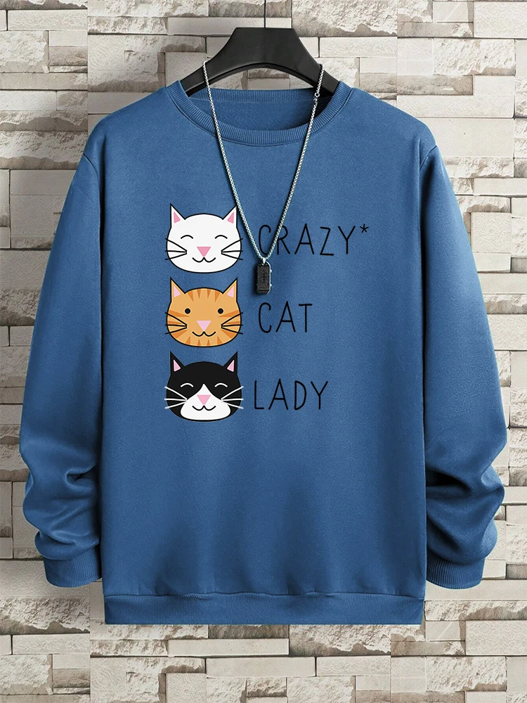 Crazy Cat Lady Cute Cats Men Women Hoodies Fashion Autumn Sweatshirt Oversized Casual Fashion Clothing Autumn Warm Loose Hoody